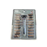 Aparelho De Barbear Barbeador + 21 Lâminas Descartáveis