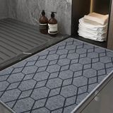 1 Tapete Banheiro Antiderrapante Absorve 50x80 Js Fu Hex M52