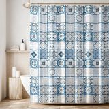 2 Cortina Box Banheiro Antimofo Ganchos 180x180 Pev Es M08