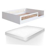 Cama Com Colchão Casal Montessoriana Infantil Branco