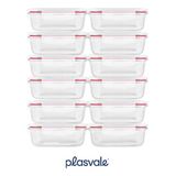 Kit 12 Potes Vidro 640ml Hermético Marmita Forno Refratário