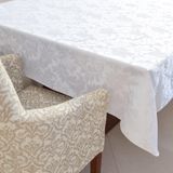 Toalha De Mesa Luxo Retangular Jacquard 2.10x1.40m Branco