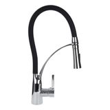 Torneira Cozinha Gourmet Monocomando Flexível Preta Premium