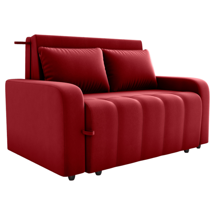 Sofa Cama 2 Lugares 138 Cm Amora Veludo Maserati Vermelho Milani Store