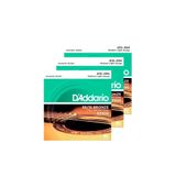 Kit 3 Und. Encordoamento Para Violão D&#39;addario Ez920 012