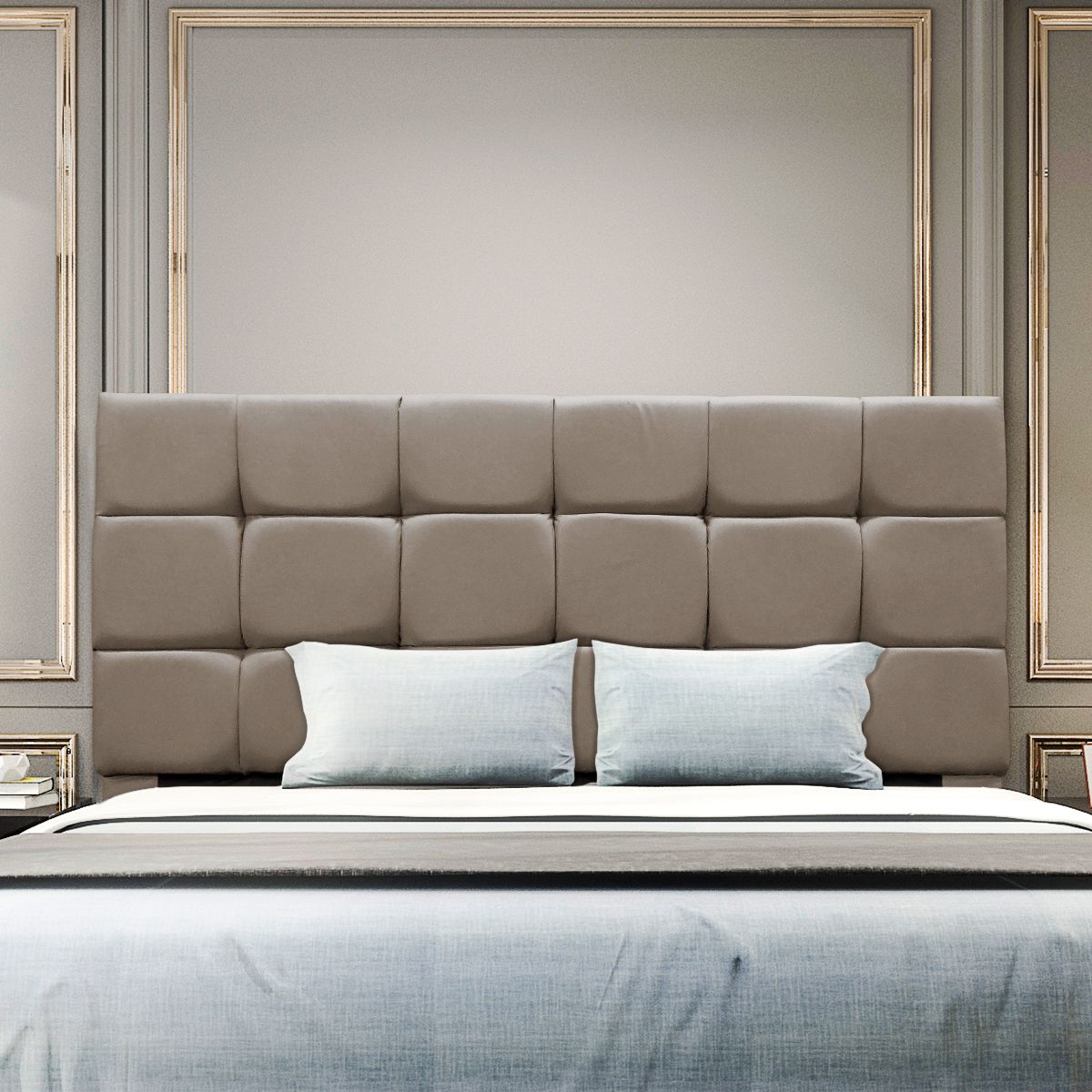 Cabeceira Cama Box Estofada Solteiro 90 Cm Ananda Suede