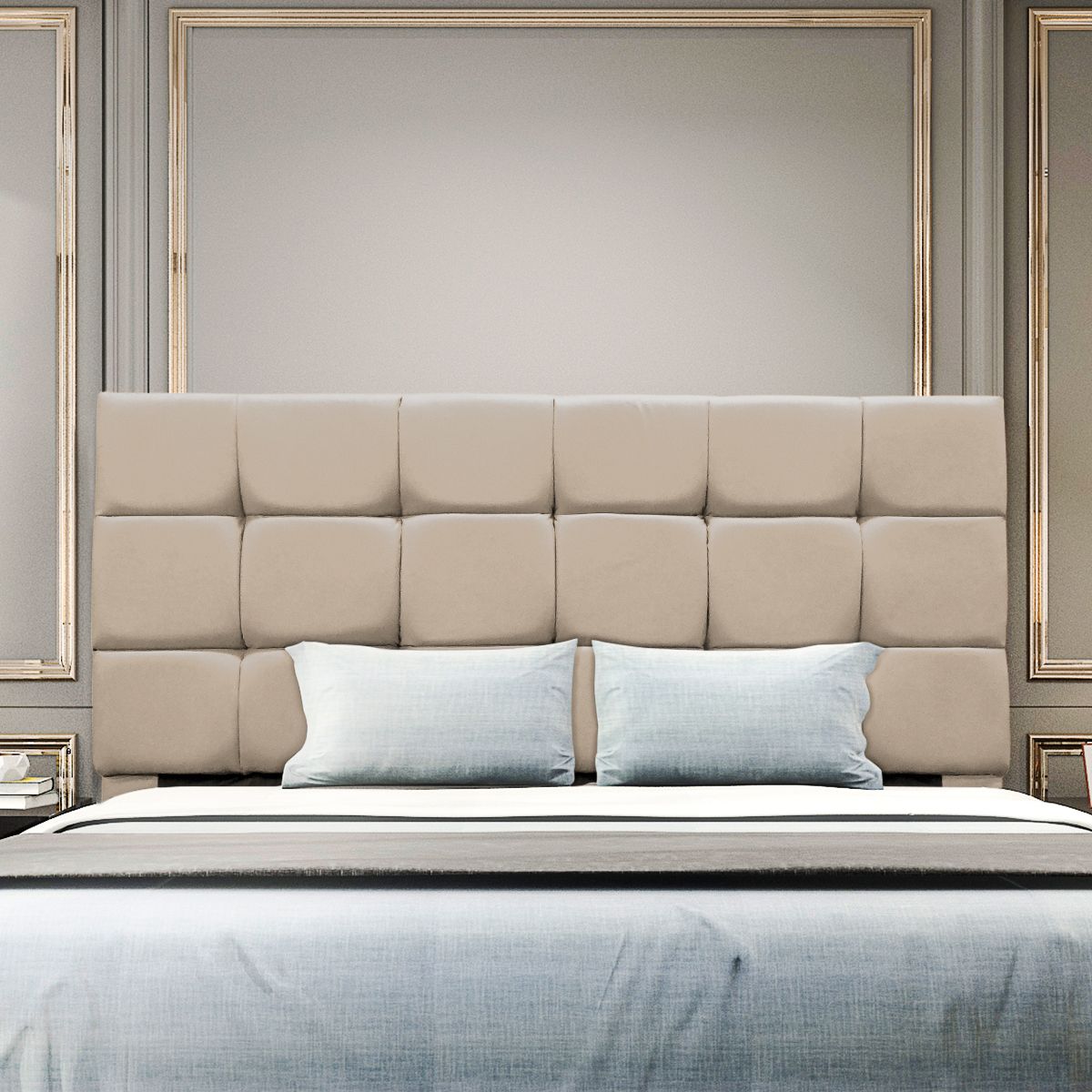 Cabeceira Cama Box Estofada Solteiro 90 Cm Ananda Suede