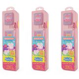 3 Kit Premium Rosa - Peppa Pig - Escova + Fio Dental + Gel
