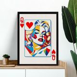 Quadro Decorativo Marilyn Monroe Carta Baralho 45x34cm Vidro