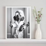 Quadro Decorativo Banheiro Cachorrinha Dachshund 24x18cm