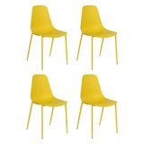 Kit 4 Cadeiras Polipropileno Miami Amarelo