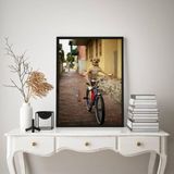 Quadro Decorativo Cachorro Caramelo Na Bicicleta 45x34cm
