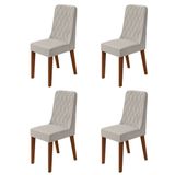 Conjunto Para Sala De Jantar 4 Cadeiras Estofadas Luar Frassino/mosaico Cinza