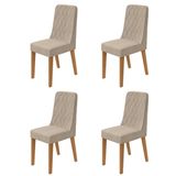 Conjunto Para Sala De Jantar 4 Cadeiras Estofadas Luar Amendoa /rinzai Bege