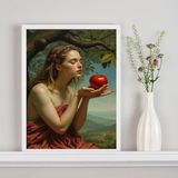 Quadro Decorativo Eva E A Maçã Fruto Proibido 24x18cm Vidro
