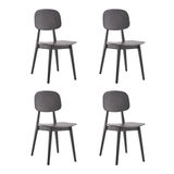 Kit Com 4 Cadeiras Para Sala De Jantar Vegas Preto