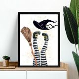 Quadro Decorativo Bruxa Cansada 33x24cm - Com Vidro
