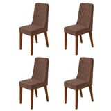Conjunto Para Sala De Jantar 4 Cadeiras Estofadas Luar Frassino/morano Avelâ