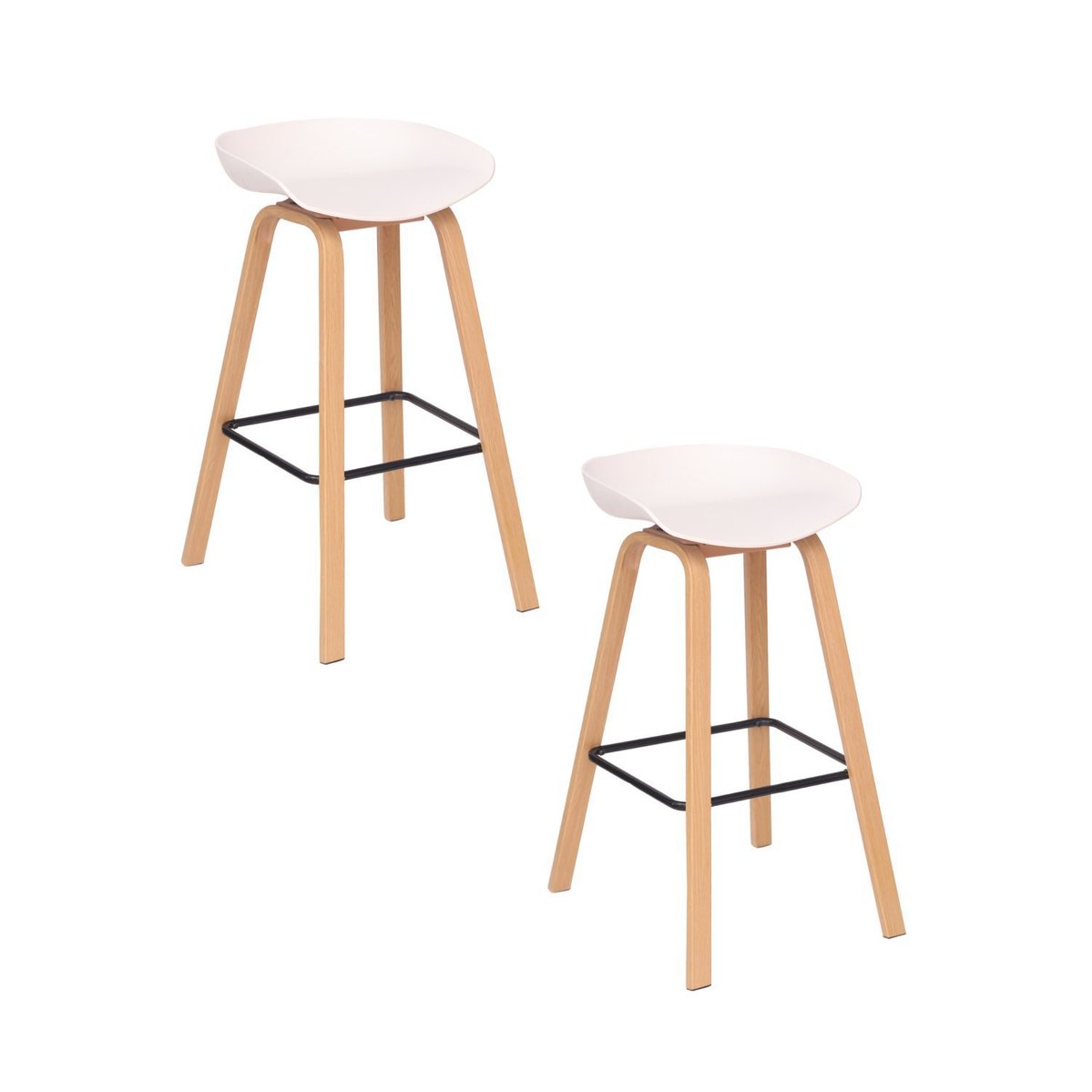 Kit 2 Banquetas Alta Polipropileno Toledo Fratini Branco