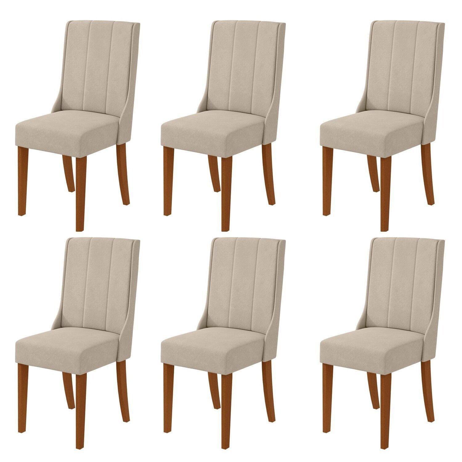 Kit Com 6 Cadeiras Para Sala De Jantar Celina Frassino/creme