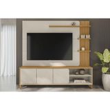 Home P/ Tv Até 70 Pol Napoli C/ 3 Portas 4 Prateleiras E Led 193x200cm Tauari/off White Fosco - Linea Brasil