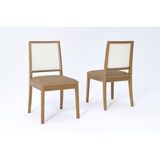Cadeira Sala De Jantar Marcela Kit 2 Un Carvalho/couríssimo Kaki - Cimol