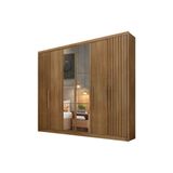 Guarda Roupa Casal 6 Portas (2 C/ Espelho E 2 Ripadas) E 8 Gavetas Bolonha/santoro Cumaru 23 - Novo Horizonte