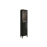 Paneleiro De Cozinha Alpha 2509 C/ 2 Portas (1 C/ Vidro) 50cm Preto - Carraro