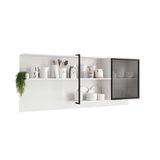 Armário Aéreo P/ Cozinha Alpha 2504 C/ 1 Porta C/ Vidro 200cm Branco - Carraro