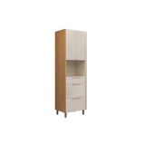 Paneleiro De Cozinha Atena C/ 3 Portas 2 Gavetas E 1 Nicho P/ Forno 70cm Jequitiba/off White Fosco - Linea Brasil