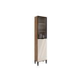 Paneleiro De Cozinha Alpha 2509 C/ 2 Portas (1 C/ Vidro) 50cm Freijo/off White - Carraro