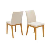 Cadeira Sala De Jantar Vitoria Madeira Kit 2 Un Ipe/boucle Perola - Dj Móveis