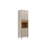 Paneleiro De Cozinha Allure C/ 5 Portas 1 Nicho P/ Forno 70cm Jequitiba/gris Fosco - Linea Brasil
