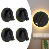 4 Arandela Direcionável Led Leitura Sala C/usb E Usb C Bet82