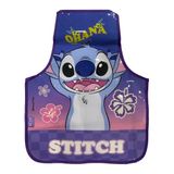 Avental Infantil Escolar Pvc Disney Stitch Roxo Luxcel