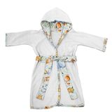 Roupão Infantil Tecebem Com Capuz Malha Olga Plush Atoalhado Branco