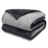 Edredom Buettner King Plush Flannel 100% Poliéster Dupla Face 260mx280m Preto E Metal Escuro