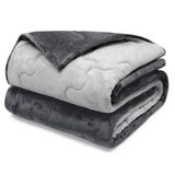 Edredom Buettner Queen Plush Flannel 100% Poliéster Dupla Face 240mx260m Metal Escuro E Metal Claro