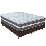 Cama Box Marrom E Colchão Black Graphite Molas Ensacadas Queen 158x198x32 Anjos