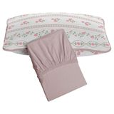 Jogo De Cama Tecebem Solteiro Malha 100% Algodão Grazi 2 Peças Premium Rosinha
