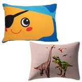 Kit Fronha Portallar Malha 100% Algodão Estampa Localizada Pirata E Jurasic (02 Unidades) Branco