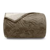 Cobertor Buettner Queen Flannel Plush 100% Poliéster Dupla Face 240mx260m Chocolate Escuro / Chocolate Claro