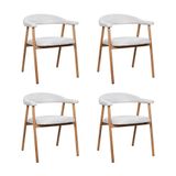 Kit 4 Cadeiras De Jantar Luana Estrutura Aço Carbono Laminado Natural Com Estofado Linho Cru