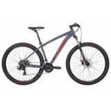 Bicicleta Aro 29 Oggi Hacker Sport 21v Grafite Vermelha Preto Tam. 17 - Fórmula Bike
