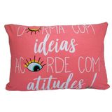 Fronha Portallar Malha 100% Algodão Estampa Localizada Atitude 48cmx68cm Branco
