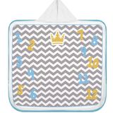 Toalha Capuz Tecebem Baby Mesversario Felpudo Estampada Com Viés Kinder 70cm90cm Azul