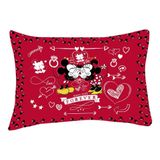 Fronha Portallar Malha Disney Estampa Localizada Jadore Red 48cmx68cm Vermelho
