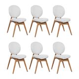Kit 6 Cadeiras De Jantar Lotus Estrutura Aço Carbono Laminado Natural Com Estofado Linho Cru