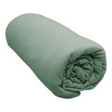 Lençol Com Elástico Queen Portallar Malha 100% Algodão Liso Linha Casa Verde