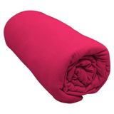 Lençol Com Elástico King Portallar Malha 100% Algodão Liso Linha Casa Vermelho Fita